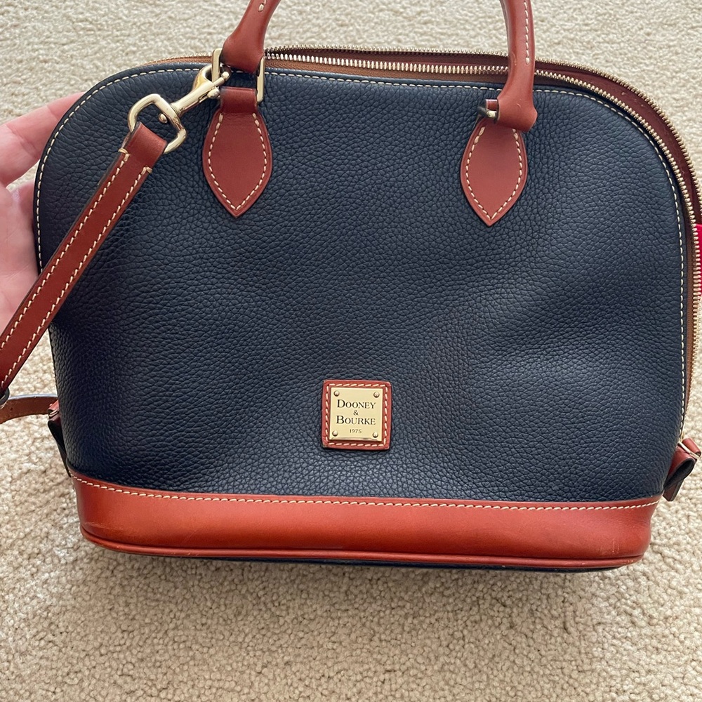 Dooney & Bourke Black and Tan Satchel
